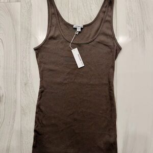 ⭐️ James Perse Ribbed Tank Top NWT - Gray, 100% Cotton - Perfect for Layering